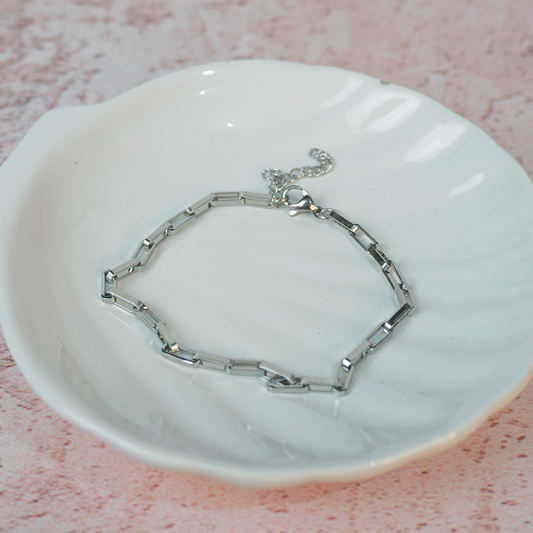 Pulsera cadena plateada