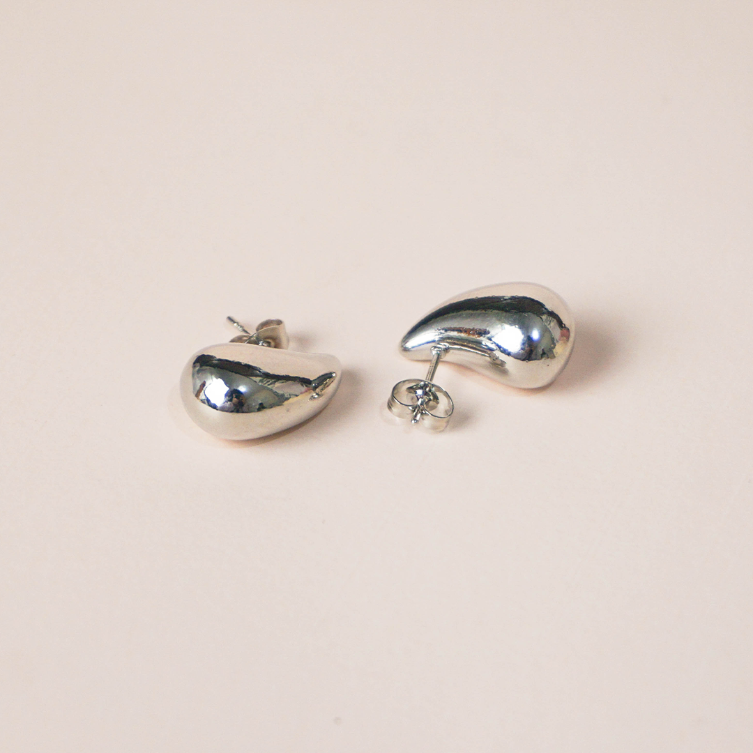 Aretes gota plata