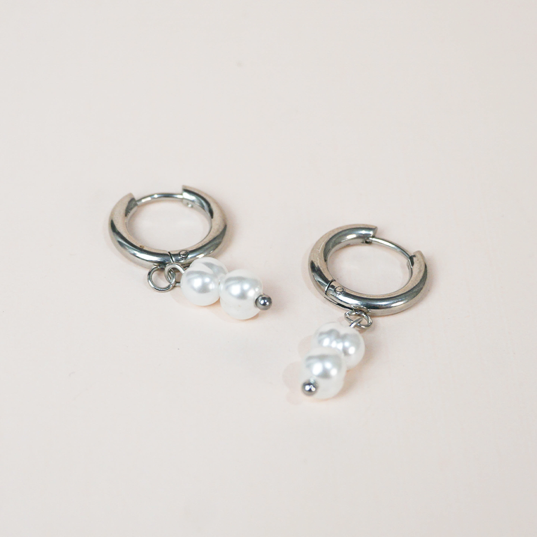 Aretes Vasti dos perlas
