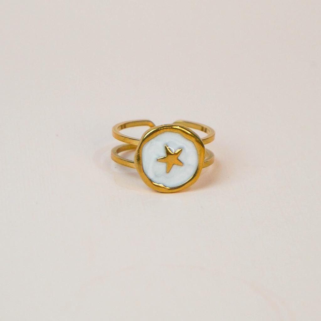 Anillo esmalte y estrella