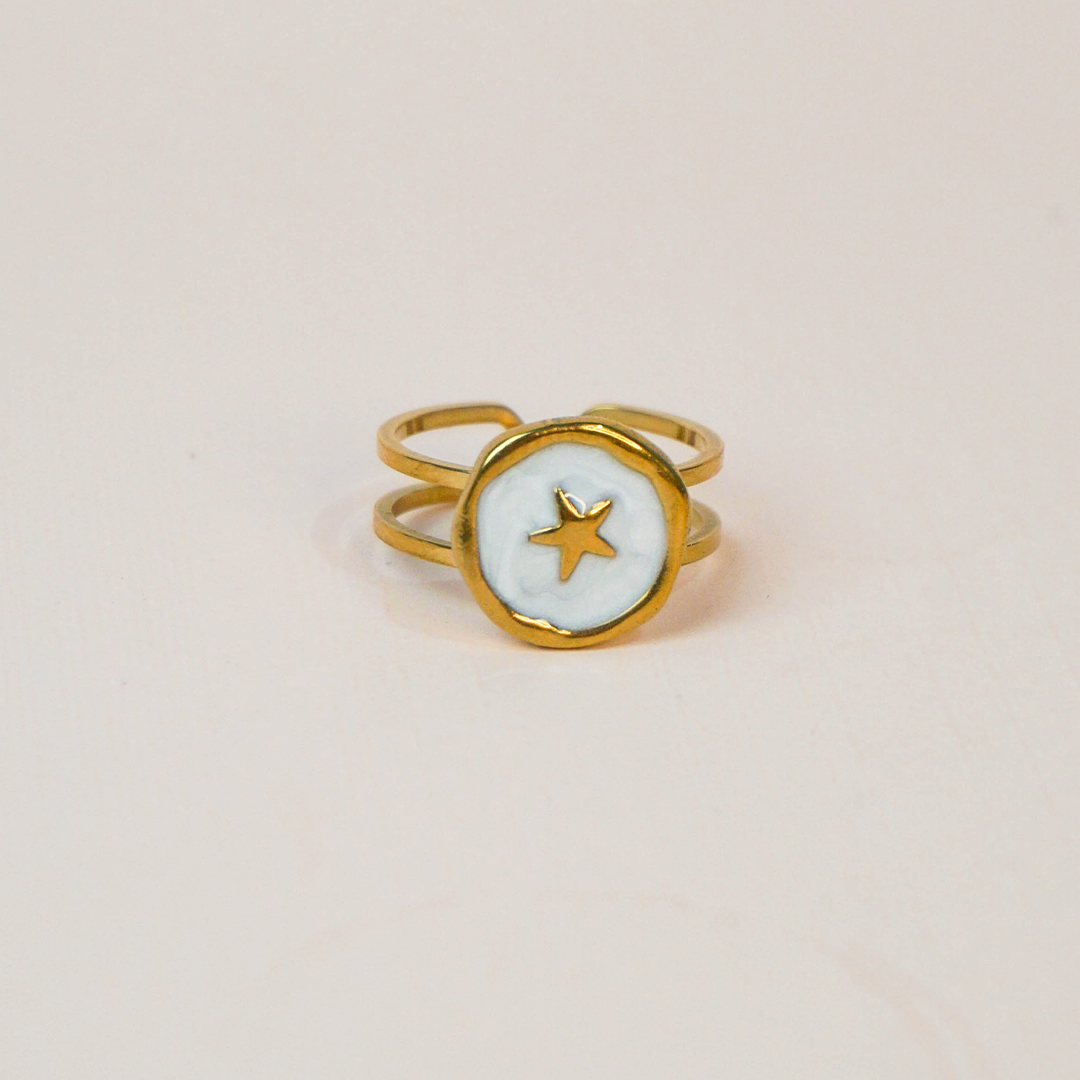 Anillo esmalte y estrella