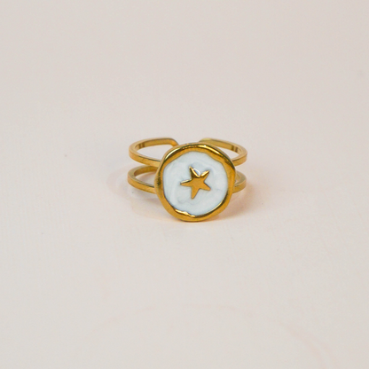 Anillo esmalte y estrella