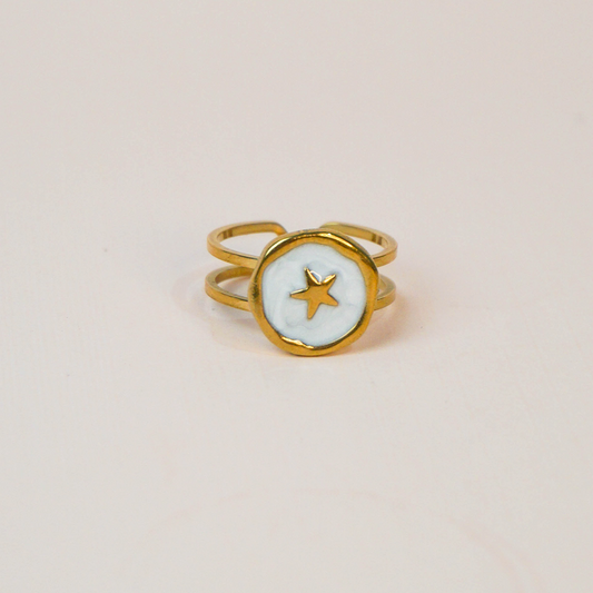 Anillo esmalte y estrella
