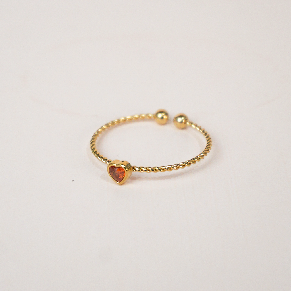 Anillo mini corazón rojo