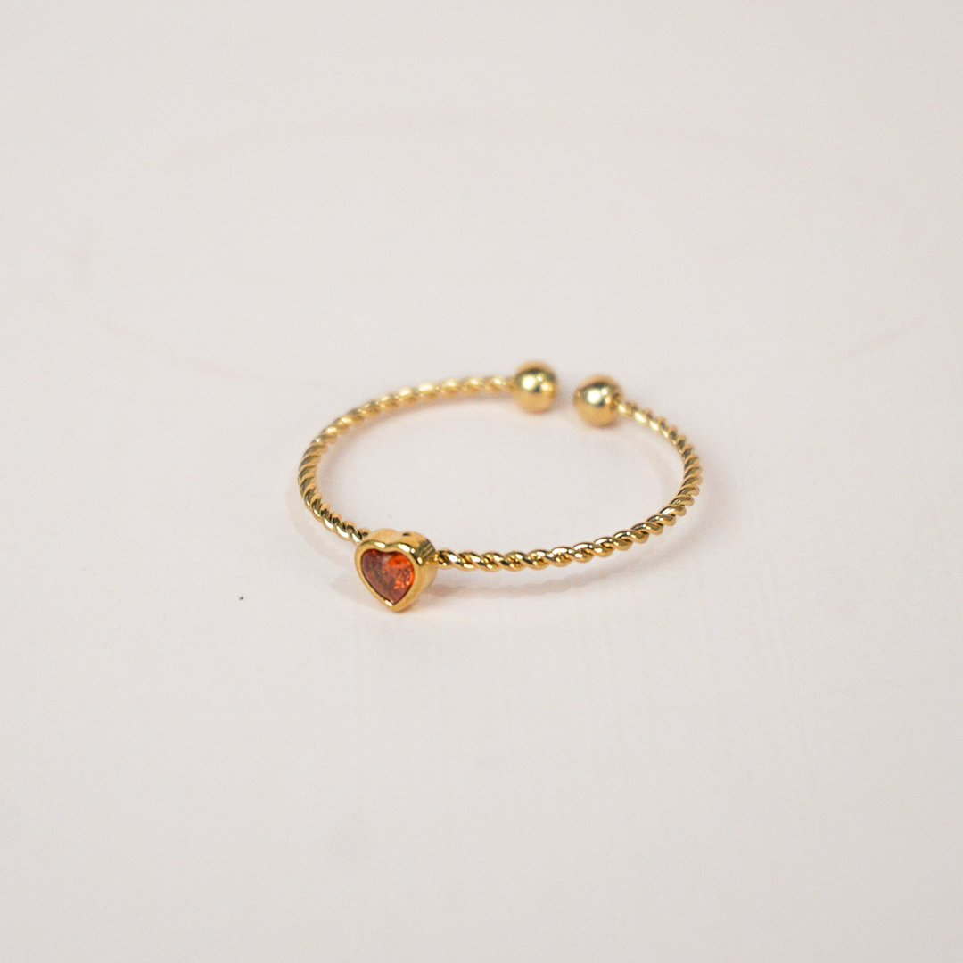 Anillo mini corazón rojo