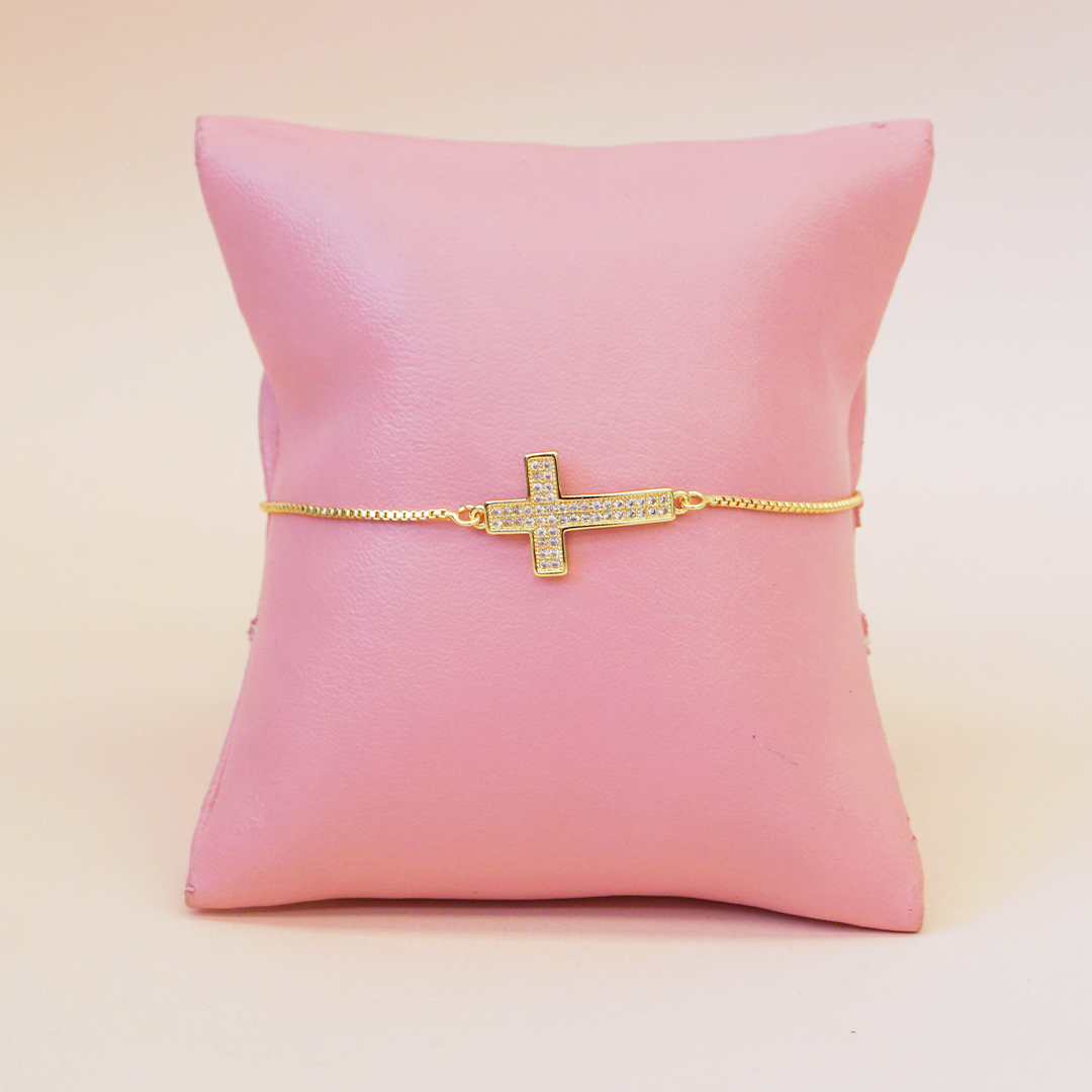 Pulsera cruz circonias