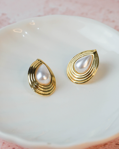Aretes gota perla