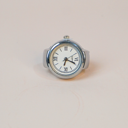 Anillo reloj plateado