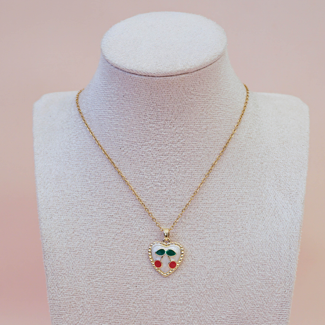 Collar cereza corazón