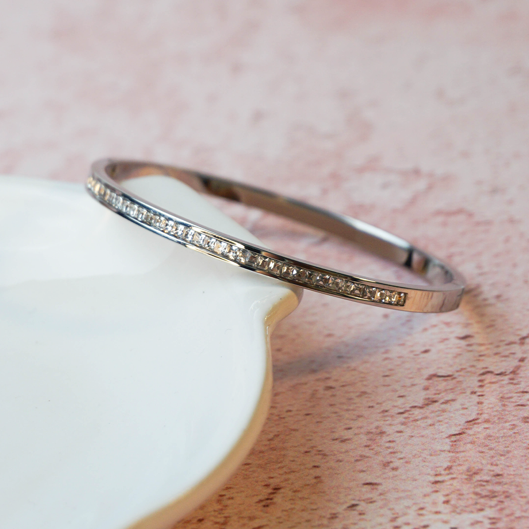 Pulsera circonia plateada