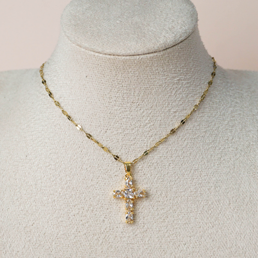 Collar cruz circonias