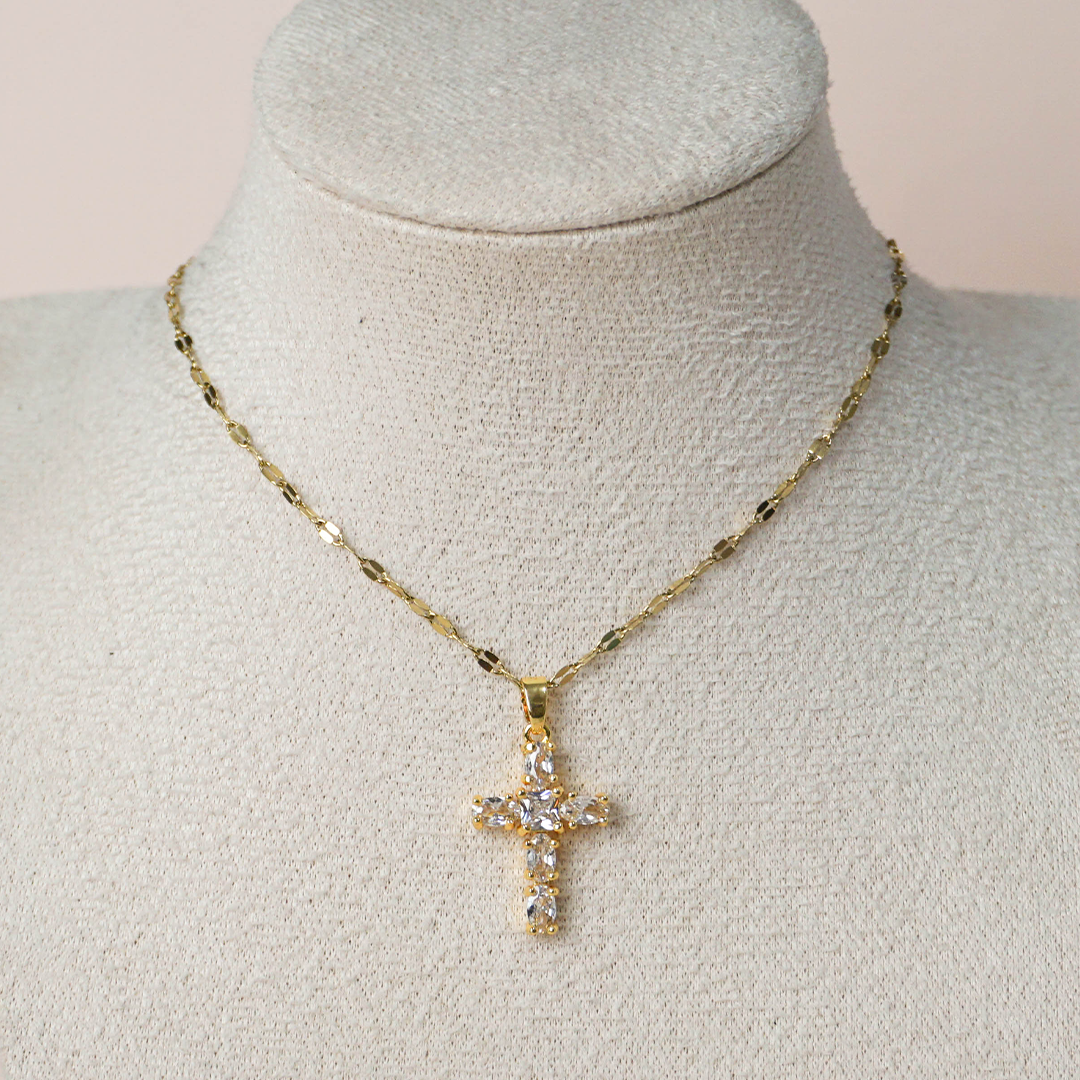 Collar cruz circonias
