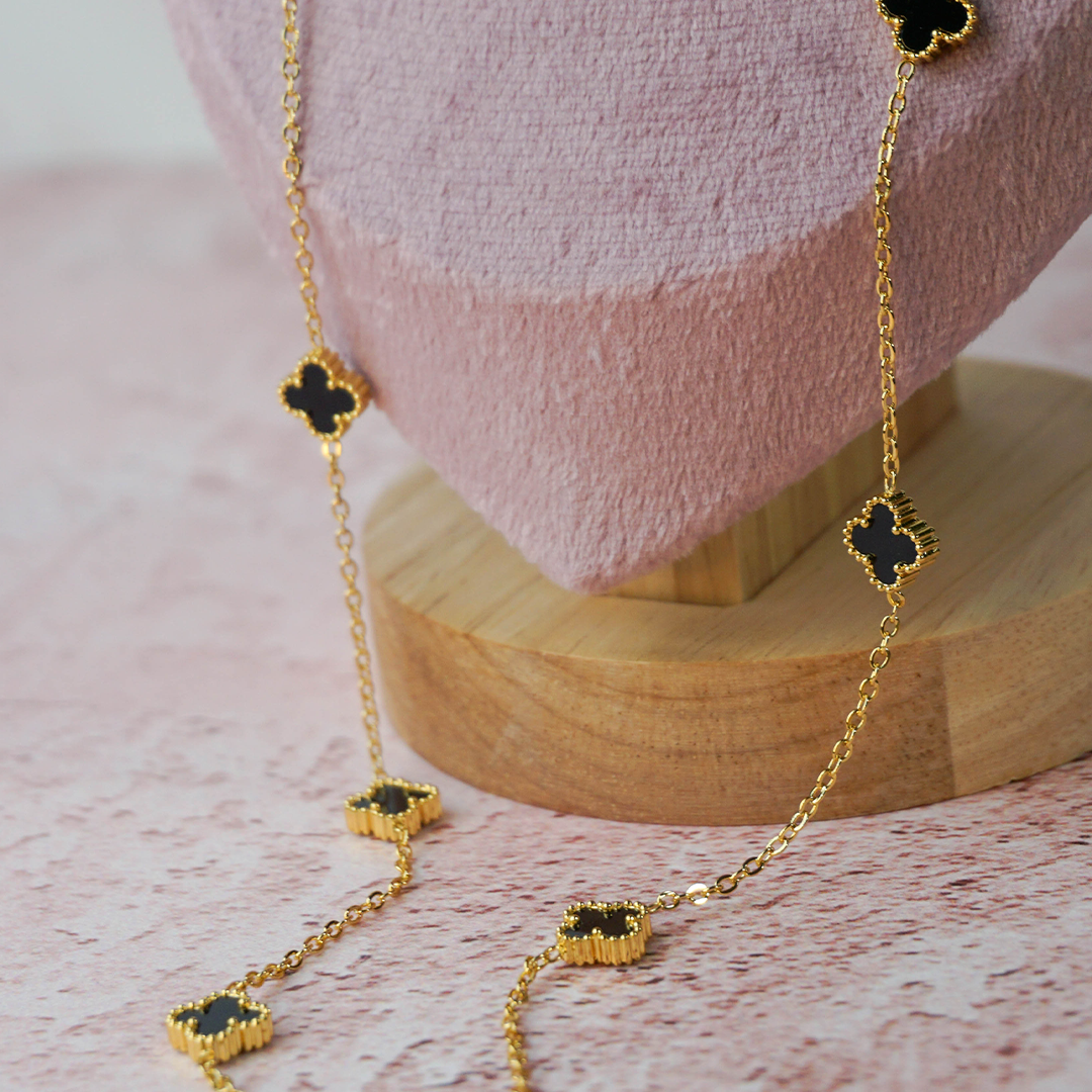 Collar mini Dafne dorado y negro