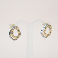 Aretes cuadros bicolor