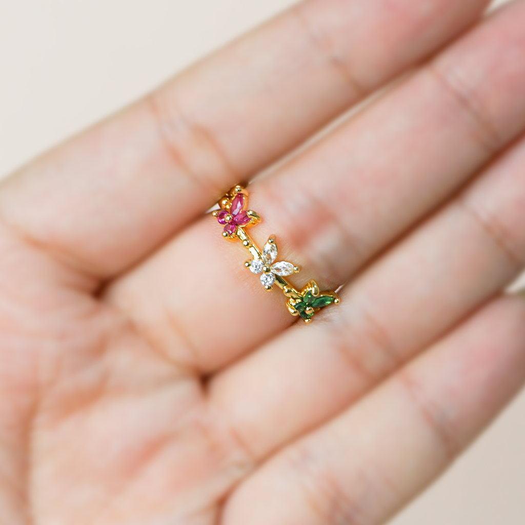 Anillo mariposas color