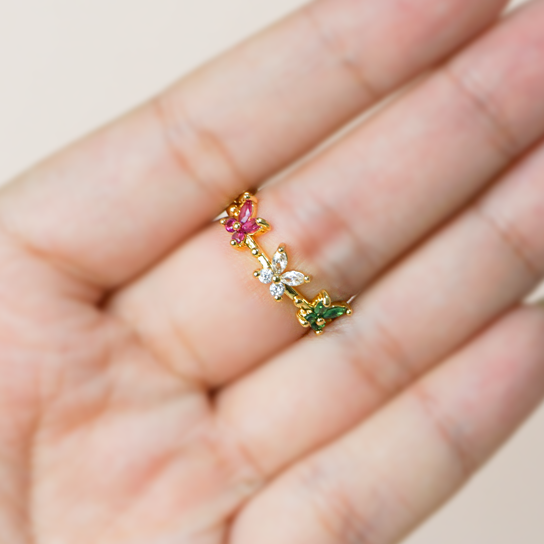 Anillo mariposas color