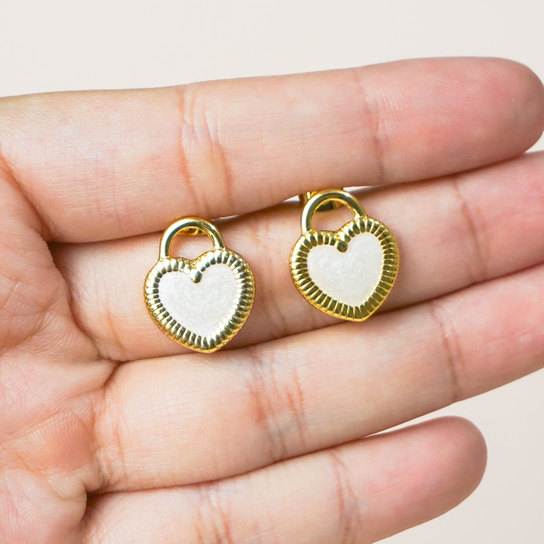 Aretes candado corazón