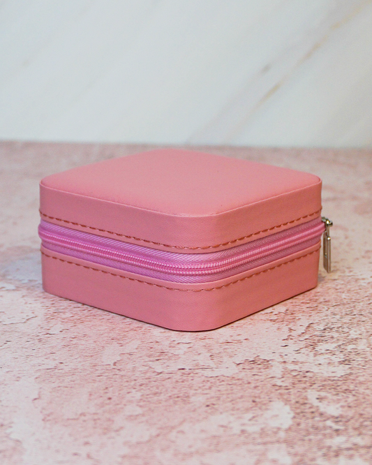 Joyero de viaje rosa