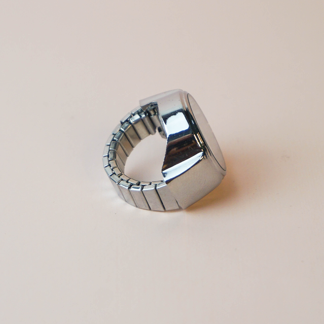 Anillo reloj base negra