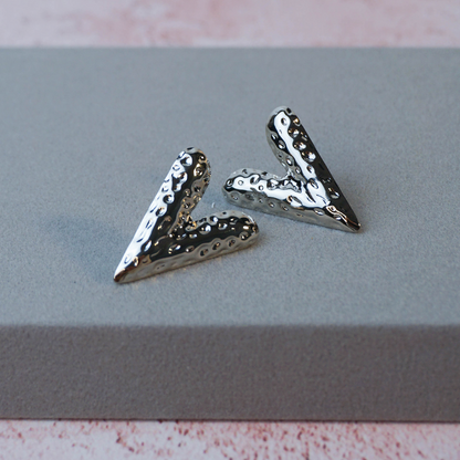 Aretes corazón largo