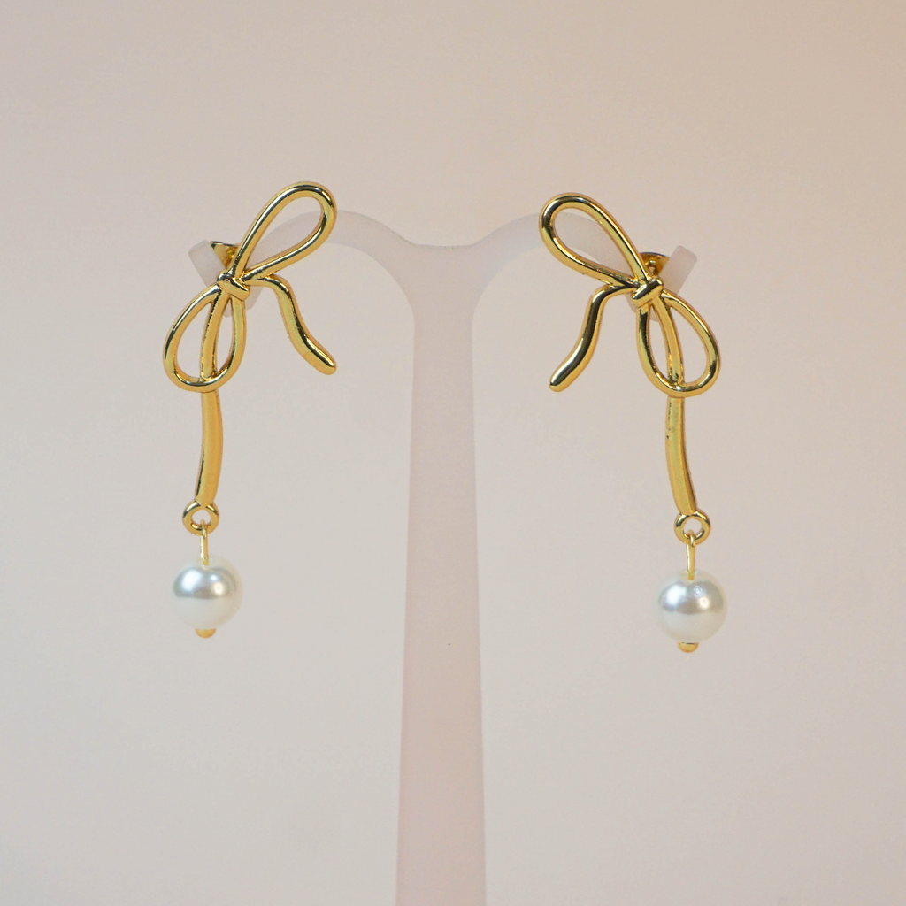 Aretes moño perla