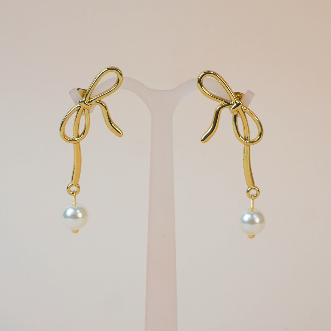 Aretes moño perla
