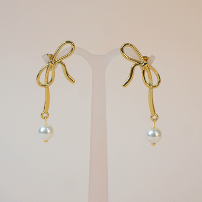 Aretes moño perla
