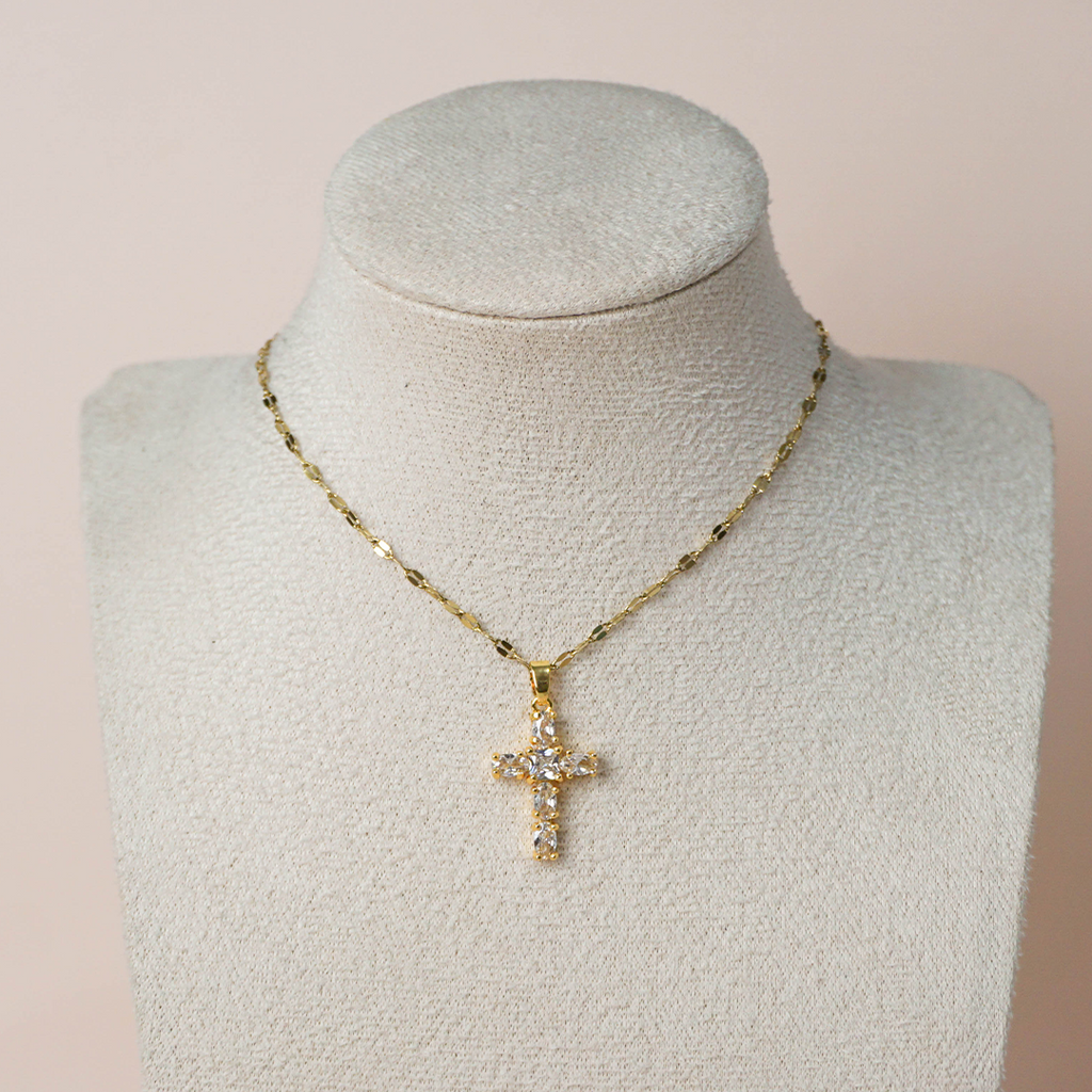 Collar cruz circonias