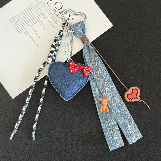Charms corazón denim