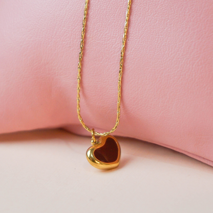 Collar corazón borgoña
