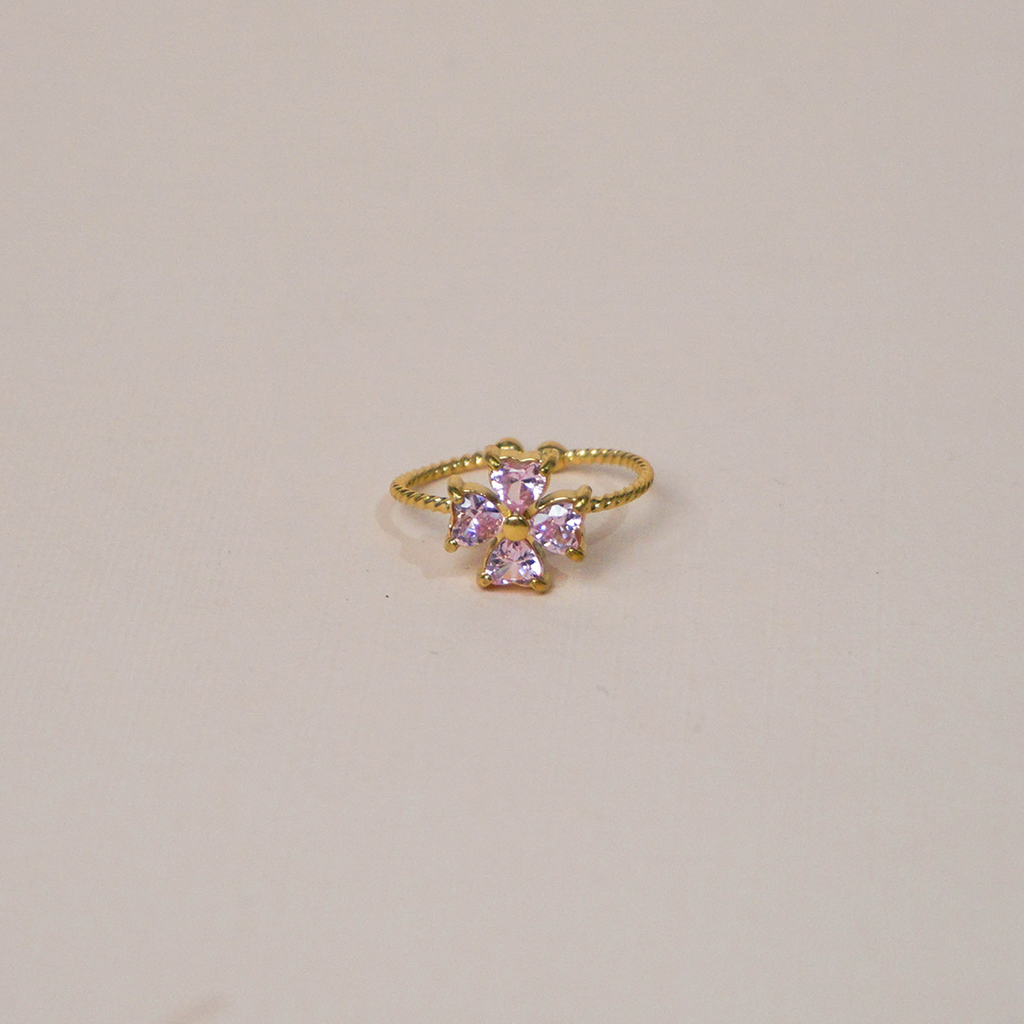 Anillo flor rosa
