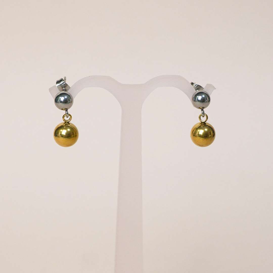 Aretes esferas bicolor