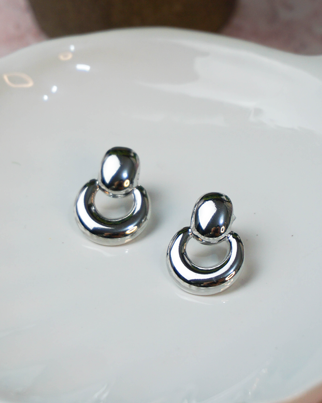Aretes Abbie plateados