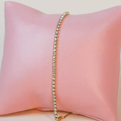 Pulsera tennis dorado