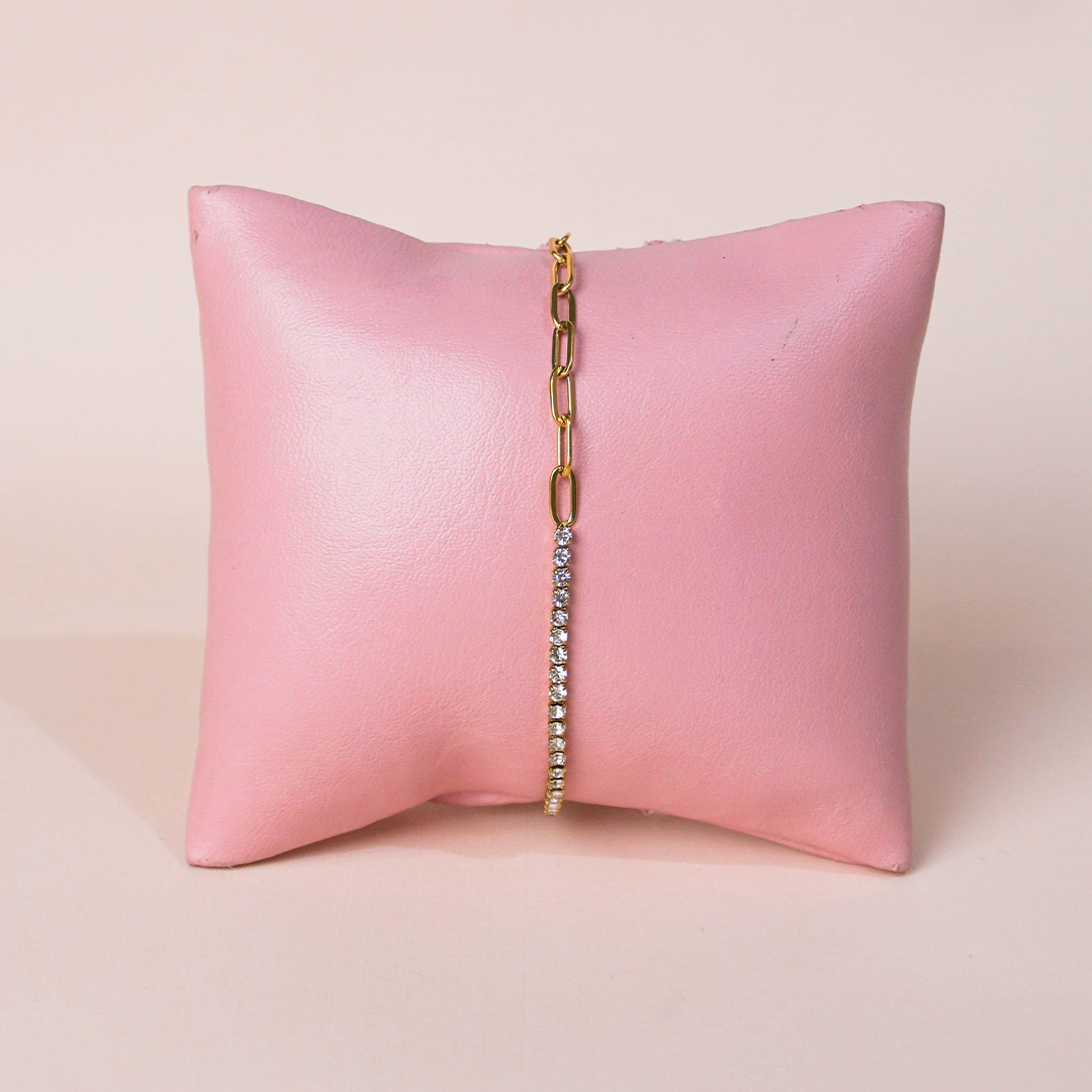 Pulsera brillos blanco