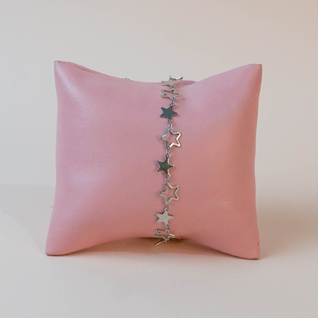 Pulsera estrellas plateada