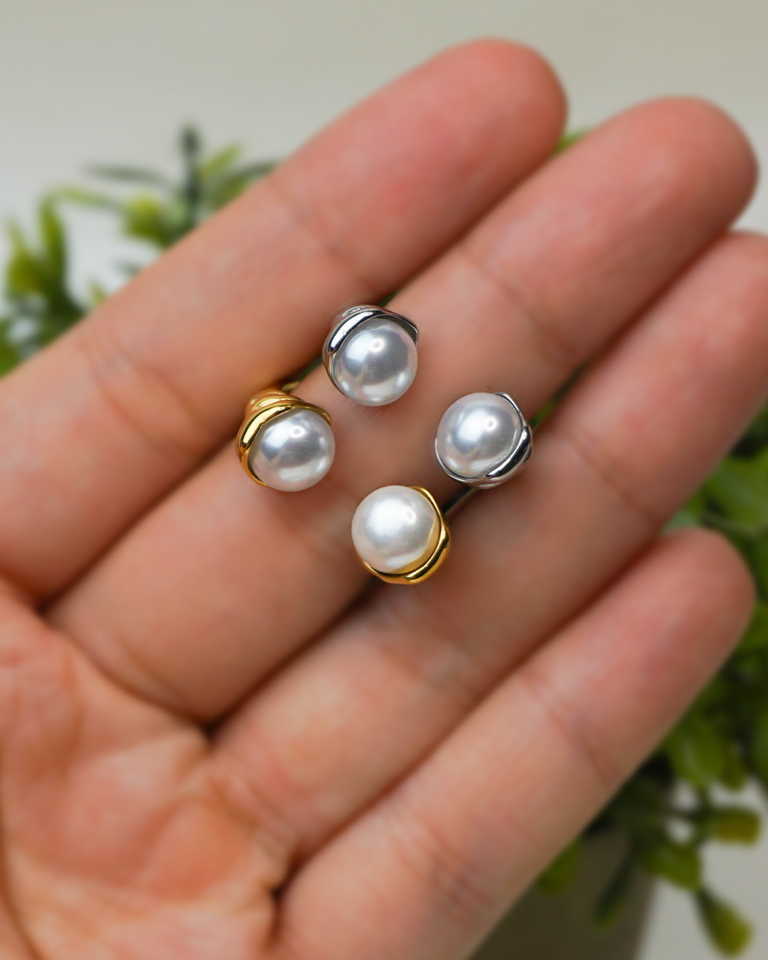 Anillo doble perla