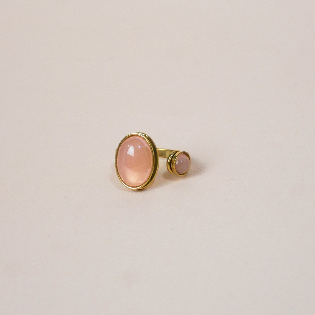 Anillo óvalos rosa