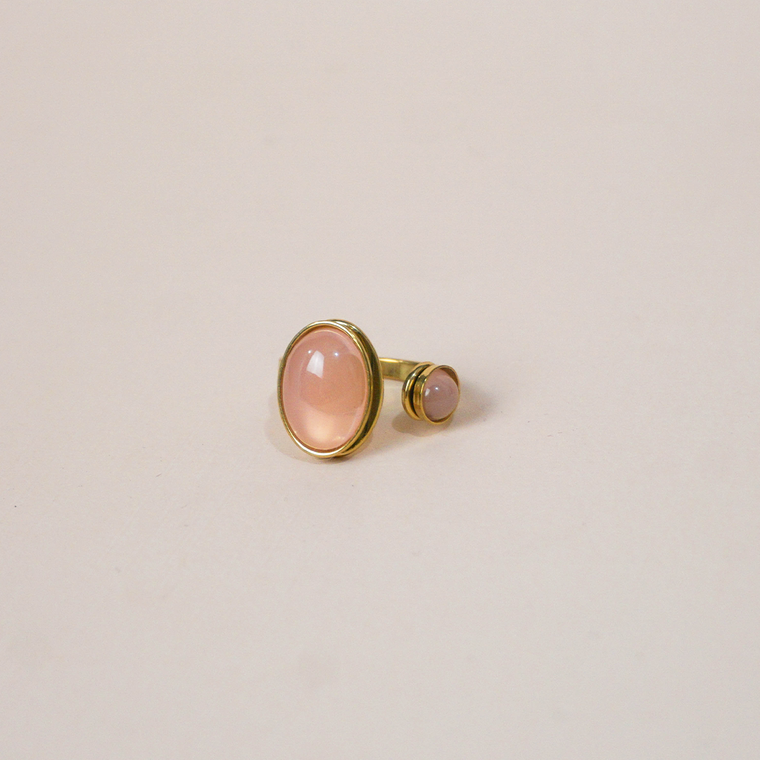 Anillo óvalos rosa