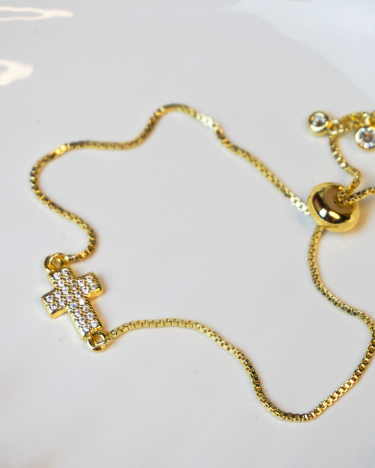 Pulsera ajustable cruz