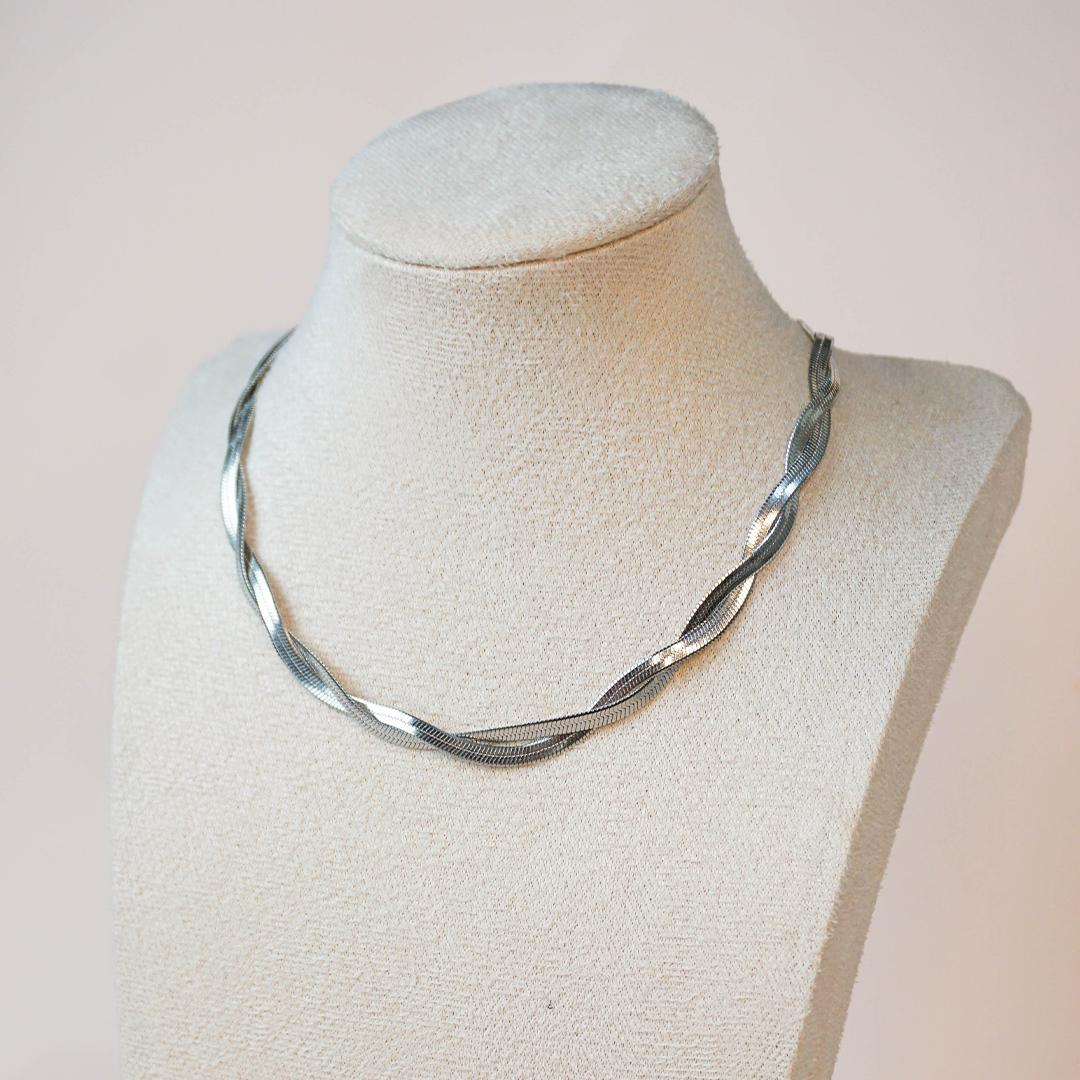 Collar Emma doble plateado