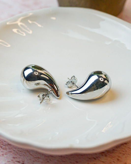 Aretes Gota Plateado