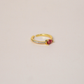 Anillo circonia roja