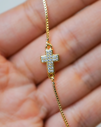 Pulsera ajustable cruz