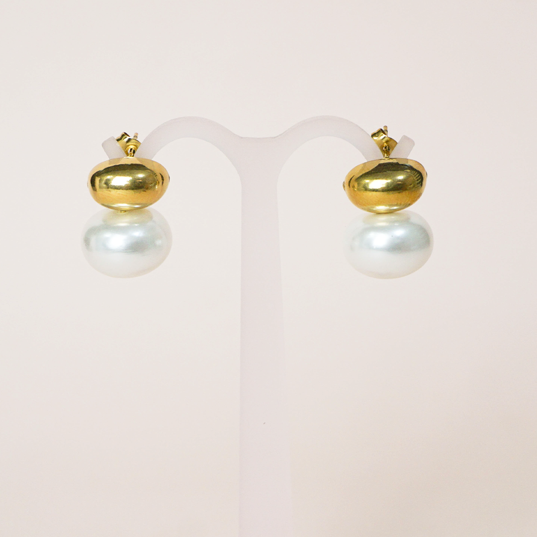 Aretes Perla dorada