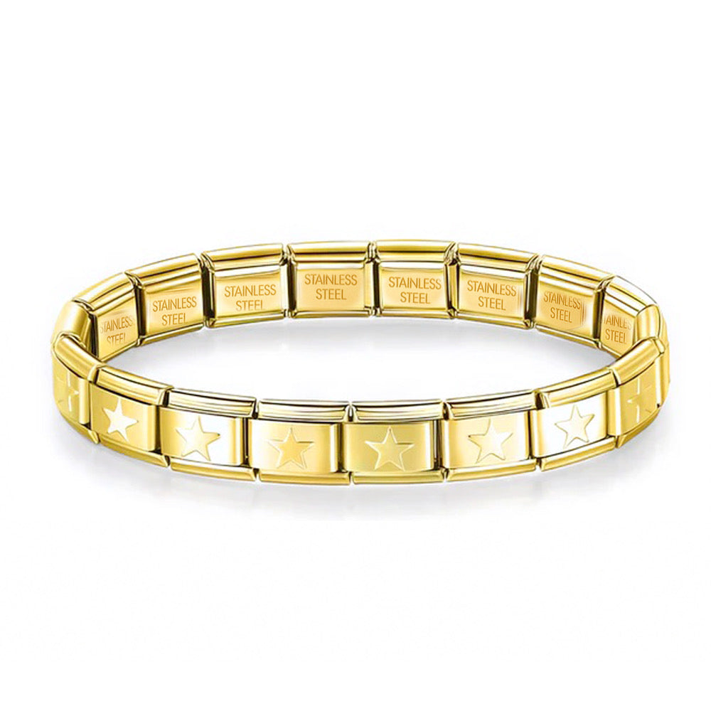 Pulsera italiana dorada estrellas