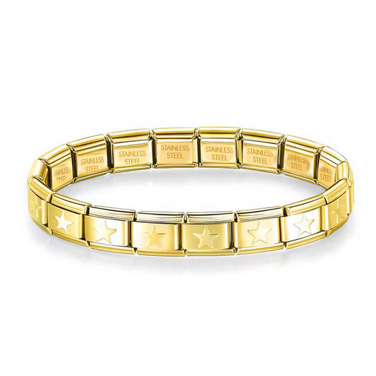 Pulsera italiana dorada estrellas